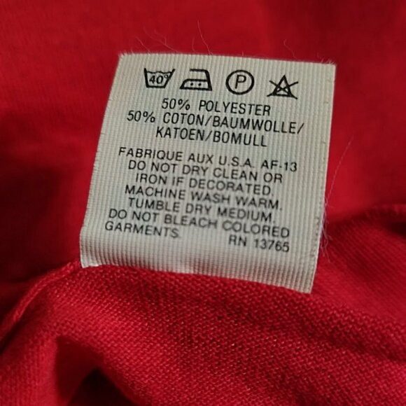 Nos vintage 80s Screen Stars Blank Red 50/50 USA T Shirt M Single Stritch Tee - Picture 5 of 5